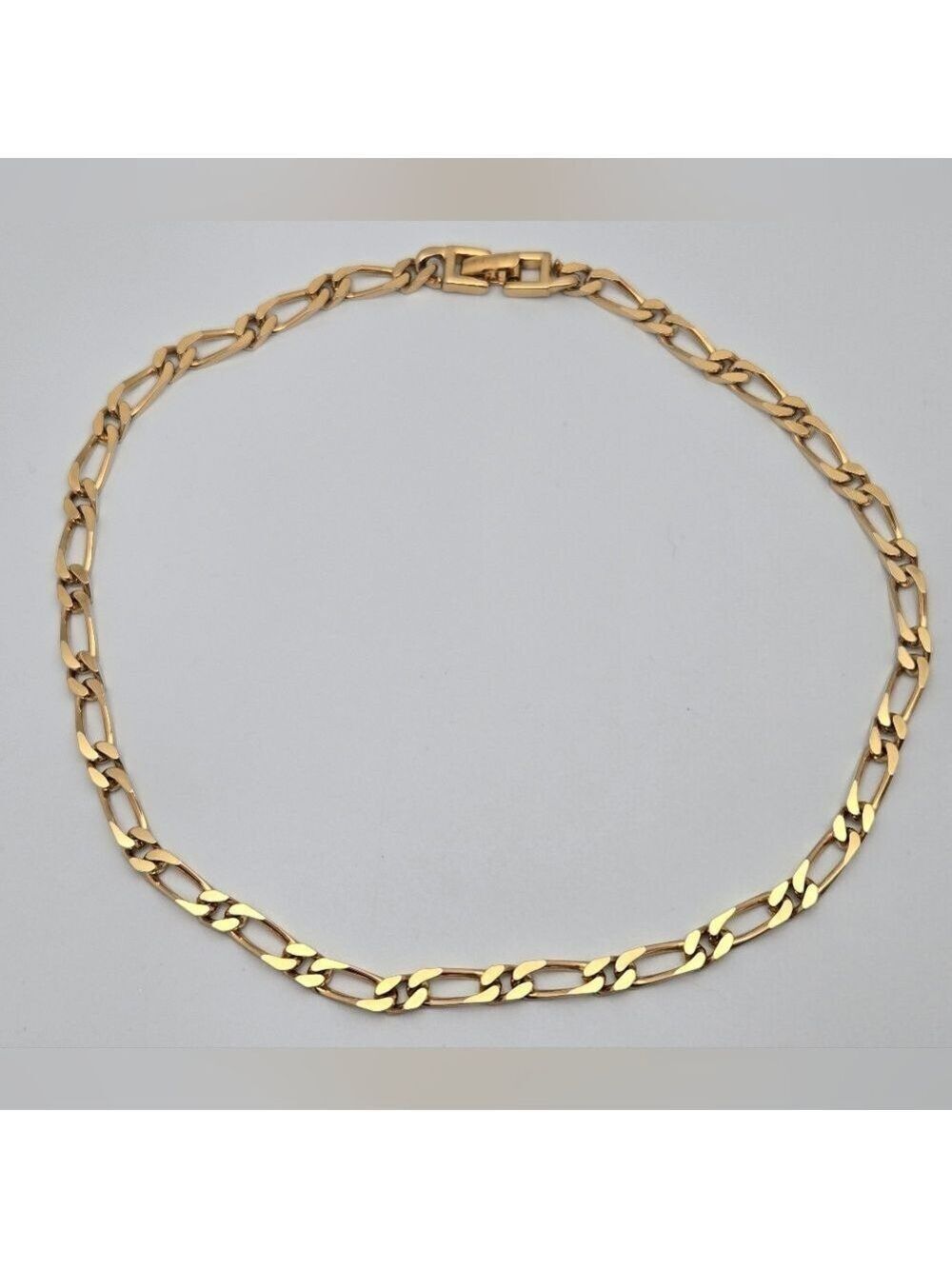 Monet Figaro Chain Necklace Gold Plated Clean Elegant Designer Signed 16''